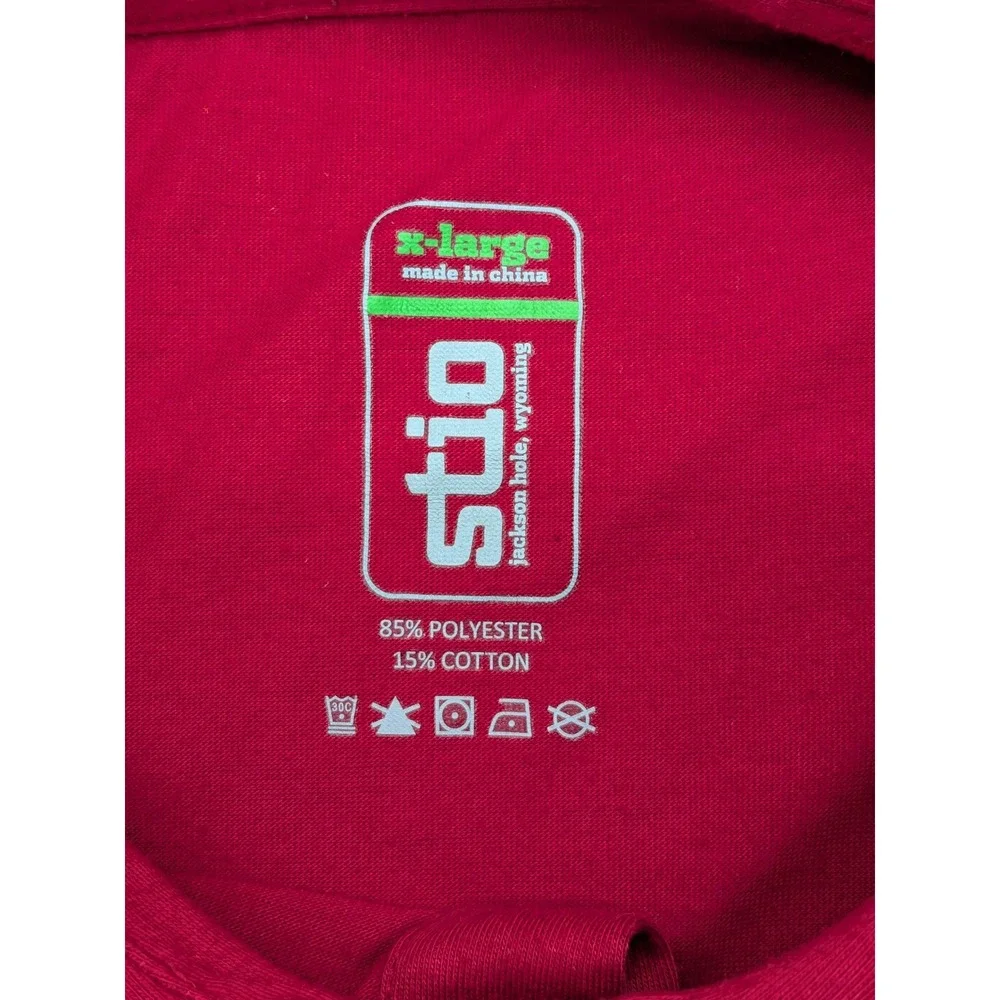 Stio Polo Shirt Pocket Casual Short Sleeve Red Extra Large XL‎ outdoors hiking